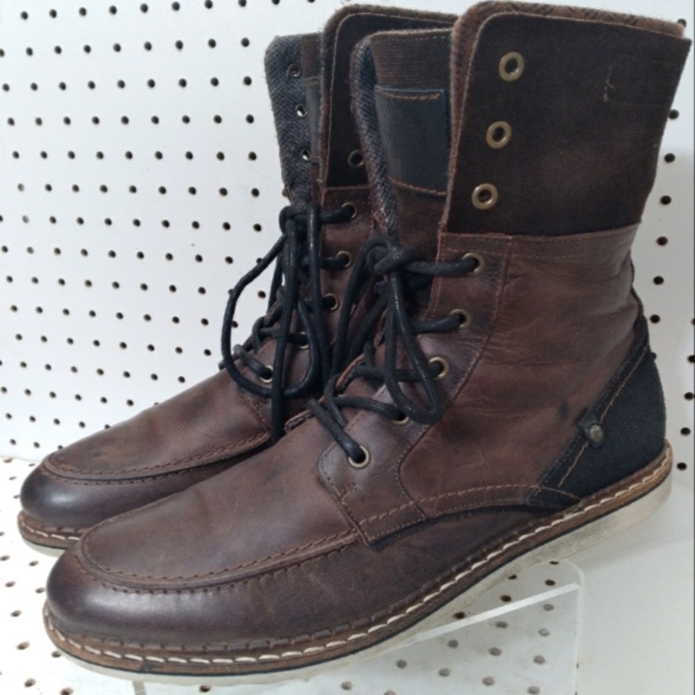 BULL BOXER | Brown Boots |  Men's Casual Work Moto Winter lace up 12 US
